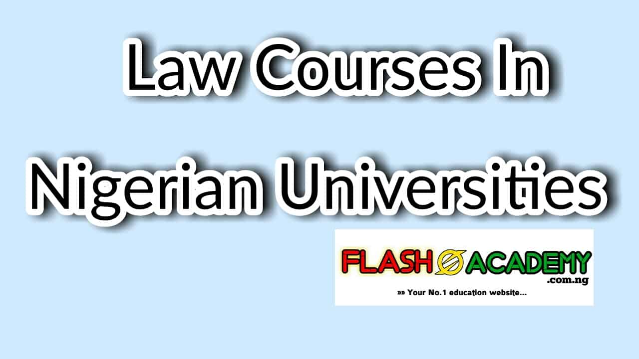 Law courses in Nigerian universities